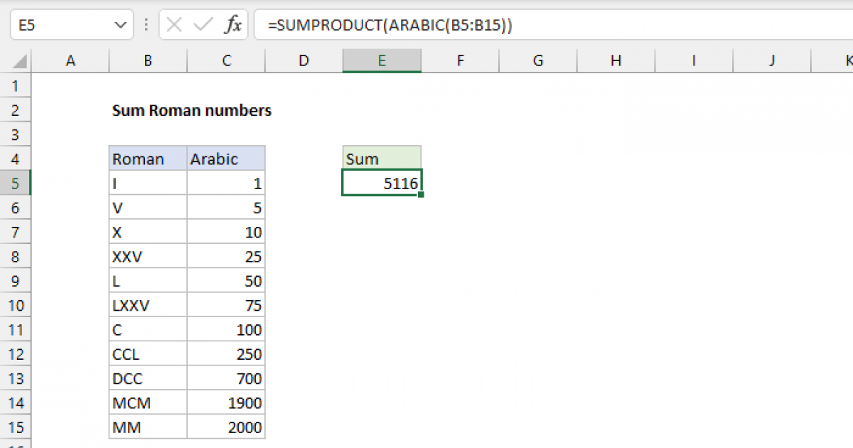 sum-roman-numbers-excel-formula-exceljet